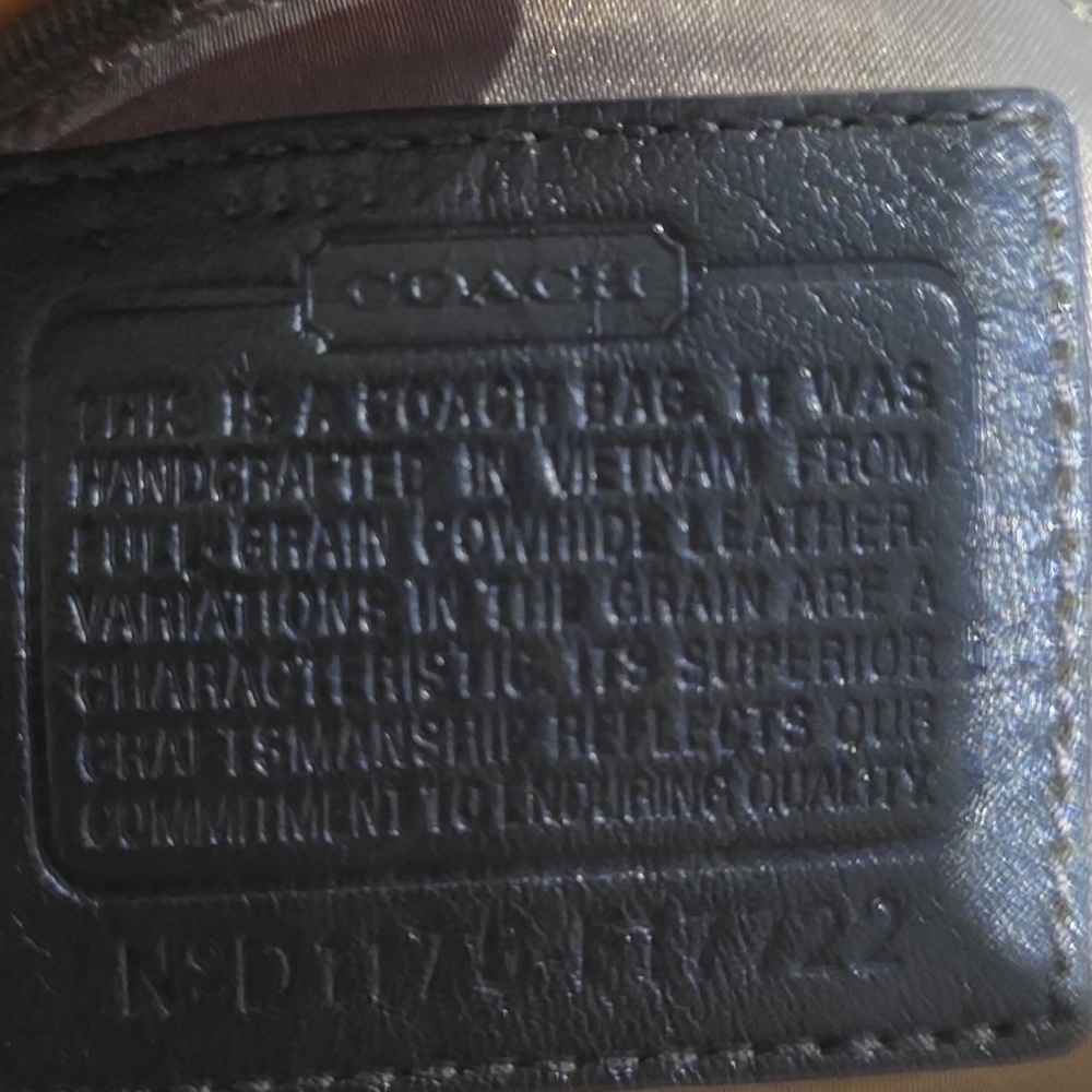 Coach Gallery East West Leather Tote Bag In Metallic Blue. - Picture 8 of 8